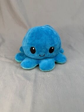 Teeturtle Reversible Octopus Happy/Sad (Blue/Light Blue) 6”
